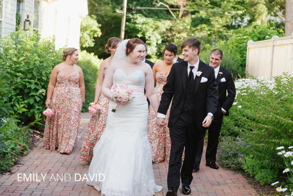 emily and david | Jessica Miller Photography bride and groom walking down granville alley