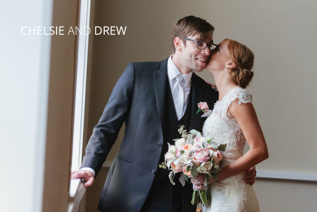 chelsie-and-drew | Jessica Miller Photography bride kisses groom in church