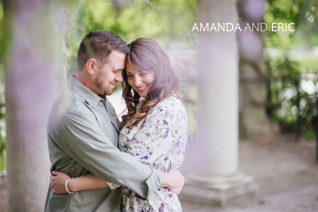 amanda and eric | Jessica Miller Photography Engaged couple hugging in Schiller Park