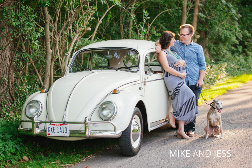 mike and jess | Jessica Miller Photography vintage VW Beetle and Family