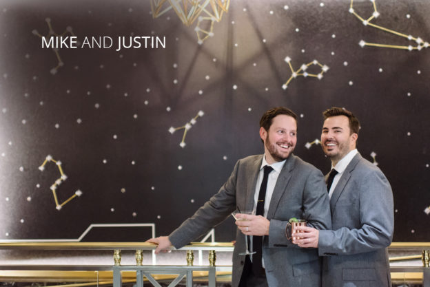 Two married men laughing