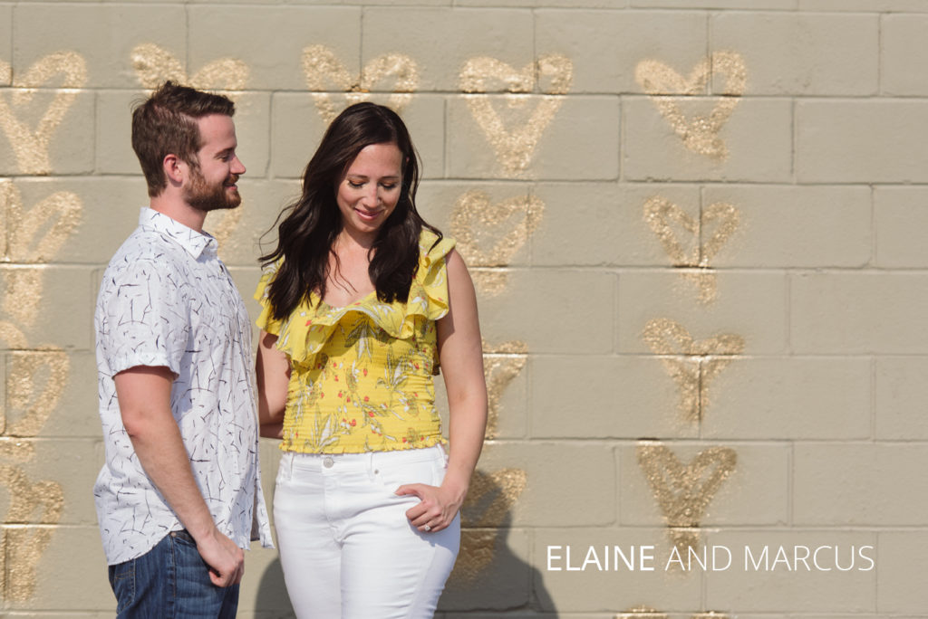 elaine marcus esess | Jessica Miller Photography elaine and marcus in front of a wall of hearts