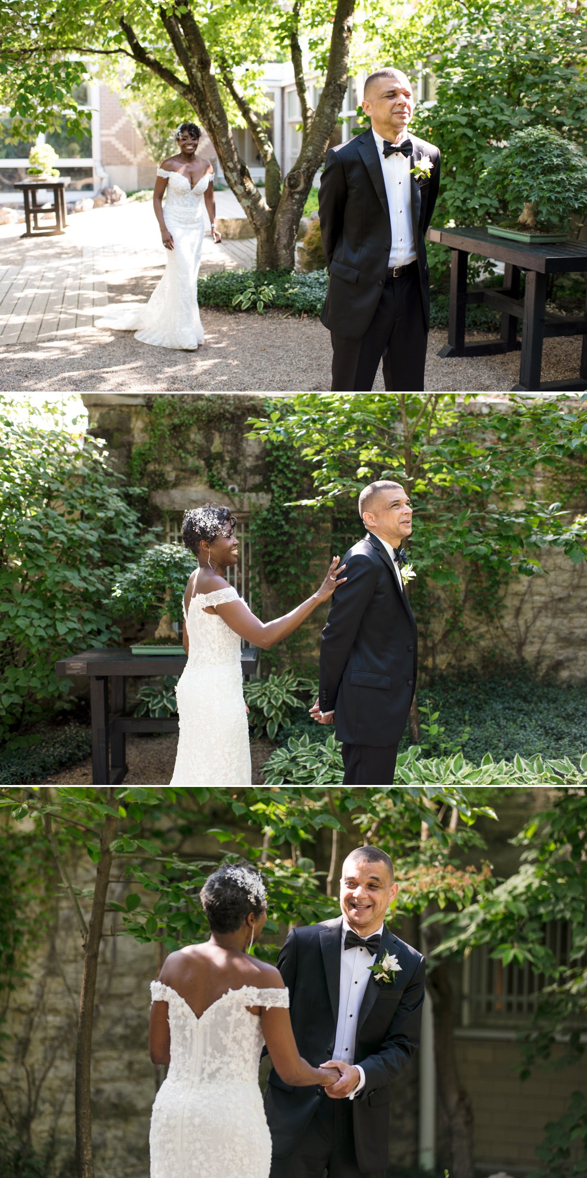 Bride and Groom First look before wedding