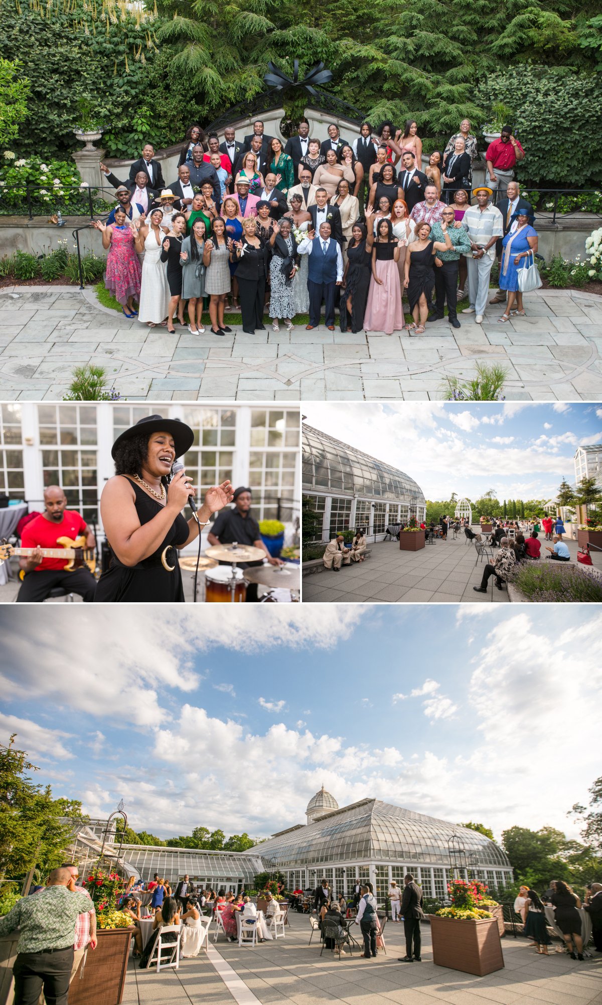 all wedding guests cheering