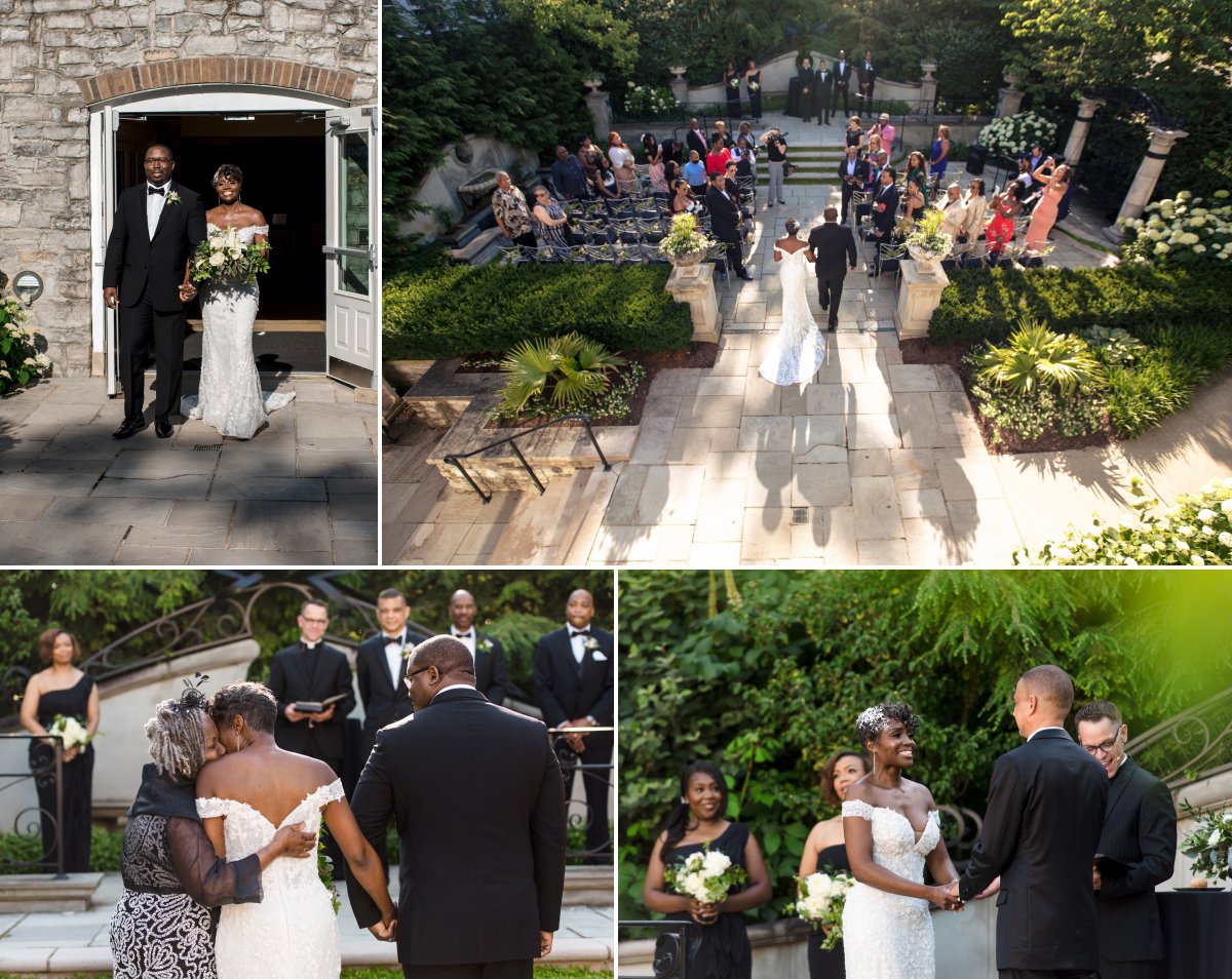 bride walking down the aisle at her wedding