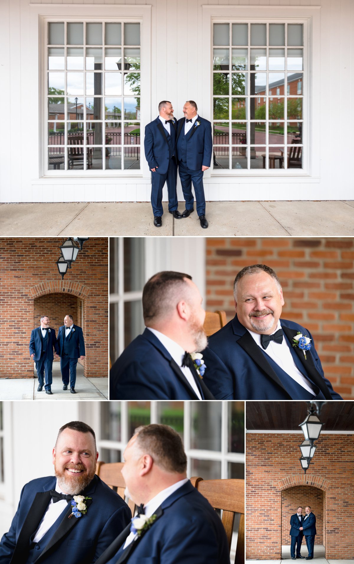 Two grooms walking together 