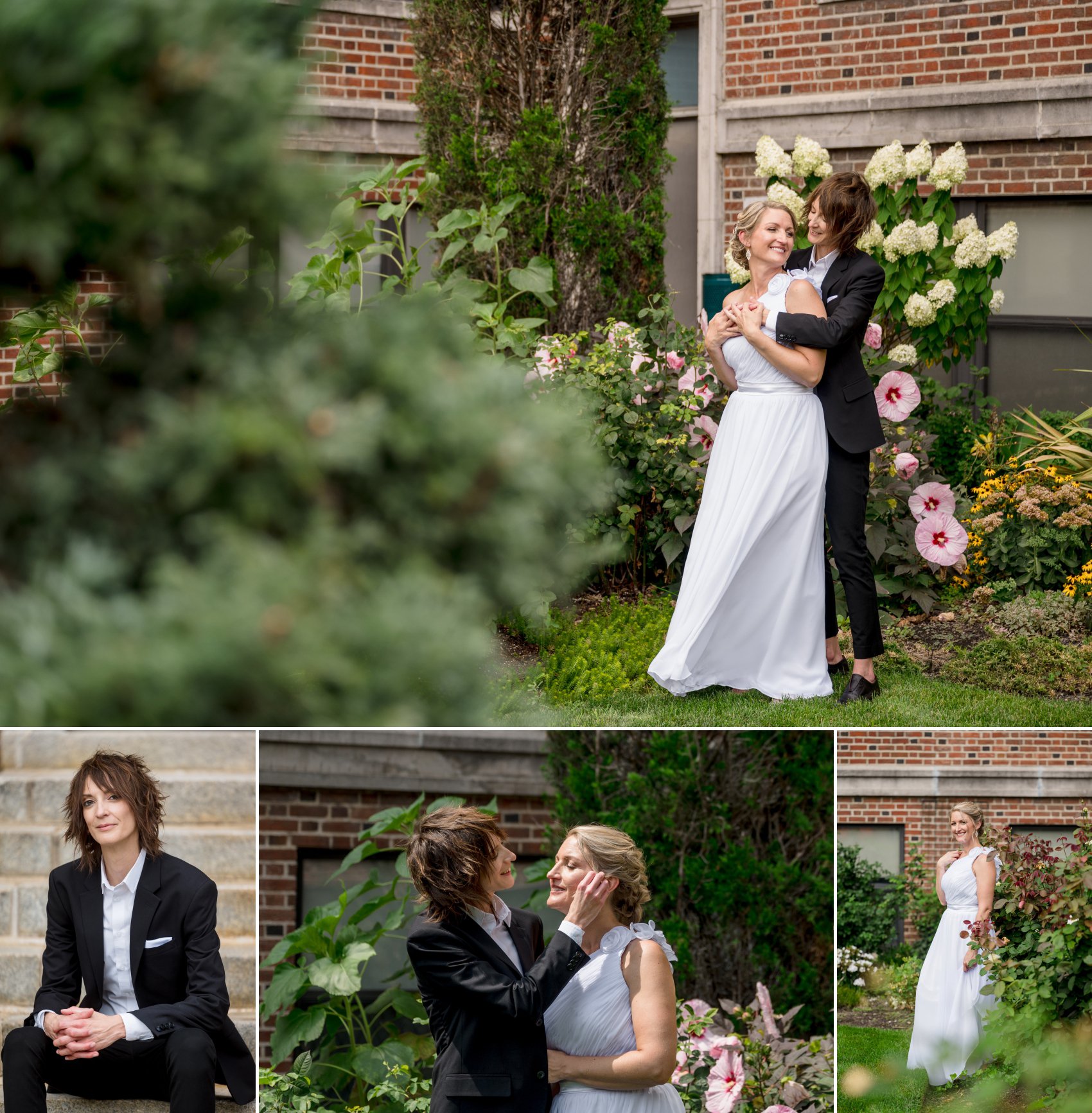 emily and jill blog 8 | Jessica Miller Photography two brides hugging in a garden
