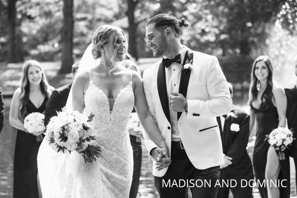 | Jessica Miller Photography bride and groom walk in goodale park